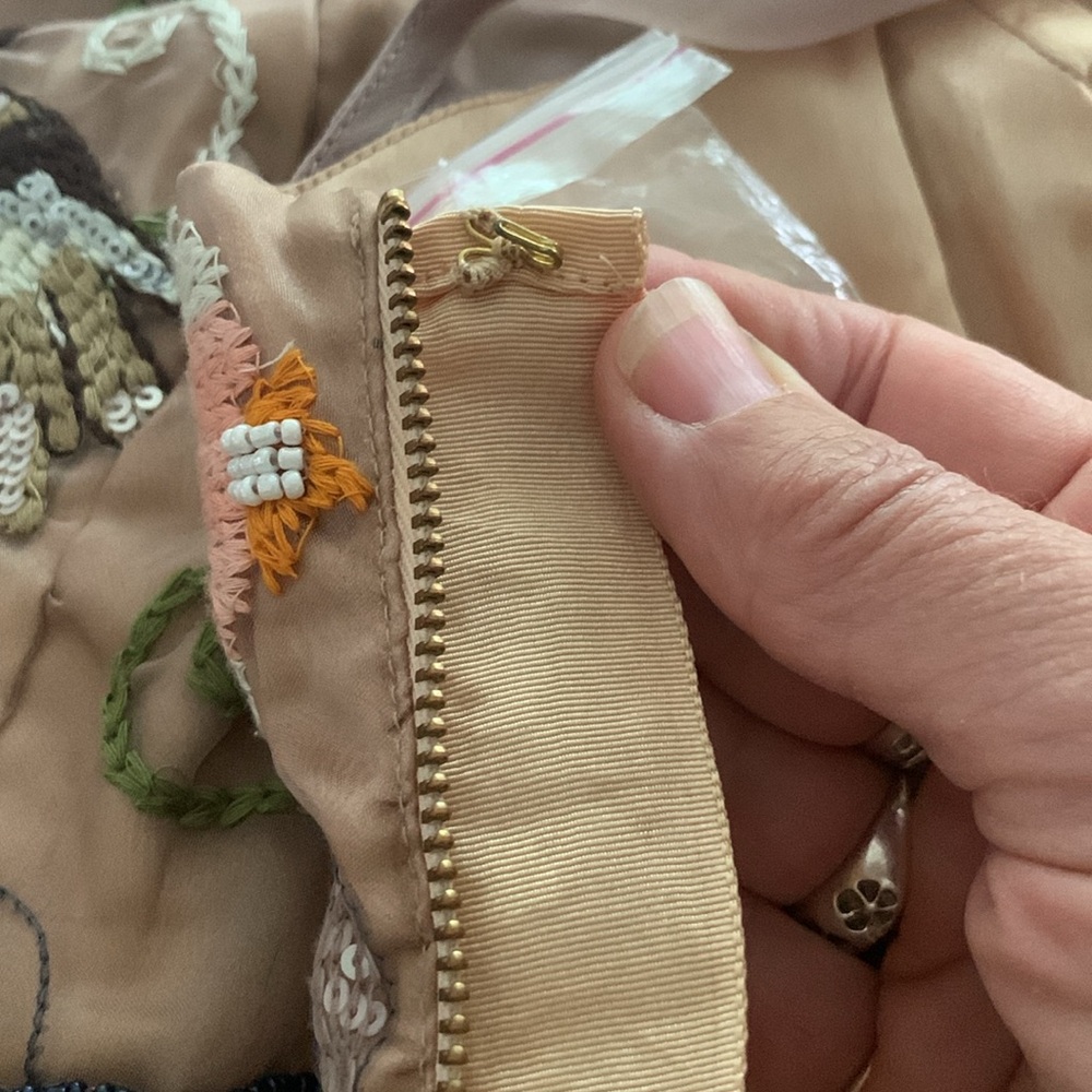 Anthropologie Blush Pink Embroidered Midi Dress - Picture 14 of 16
